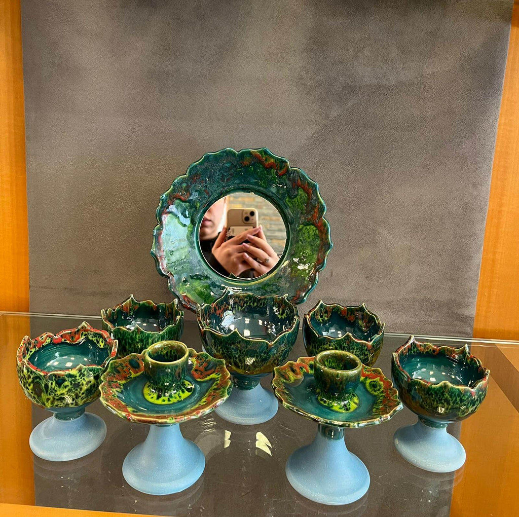 Glazed Blue Haftseen (Nowruz) Set - HighTouch 