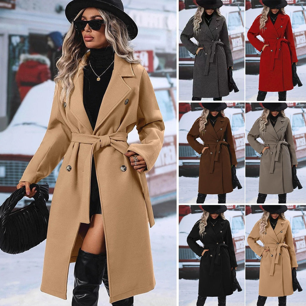 Elegant Helsinki Double-Breasted Coat – Women’s Tailored Outerwear-HighTouch