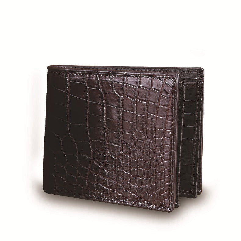 Hiram Beron Custom Name Crocodile Pattern Leather Wallet