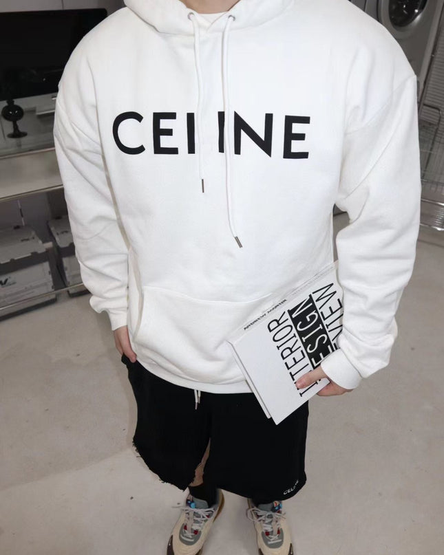 Heavy-Duty Letter Print Hoodie – Oversized Street Style Sweatshirt