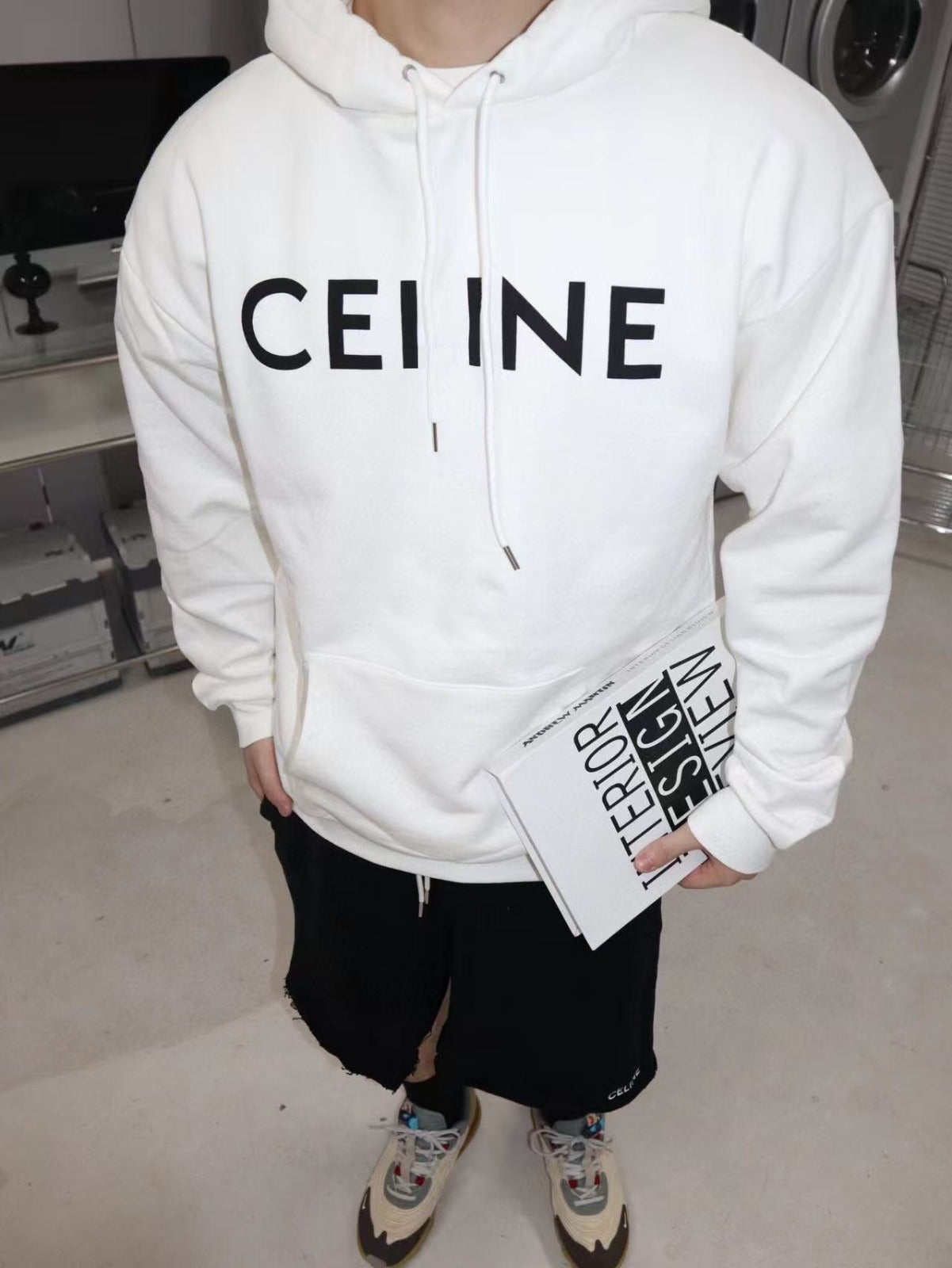 Heavy-Duty Letter Print Hoodie – Oversized Street Style Sweatshirt