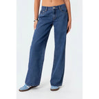 Women’s High-Waist White Stretch Straight Leg Jeans Casual Pants-HighTouch