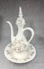 White Ceramic Decanter With Plate - HighTouch 