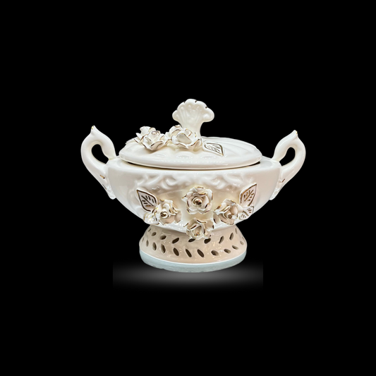 White Ceramic Lidded Pot