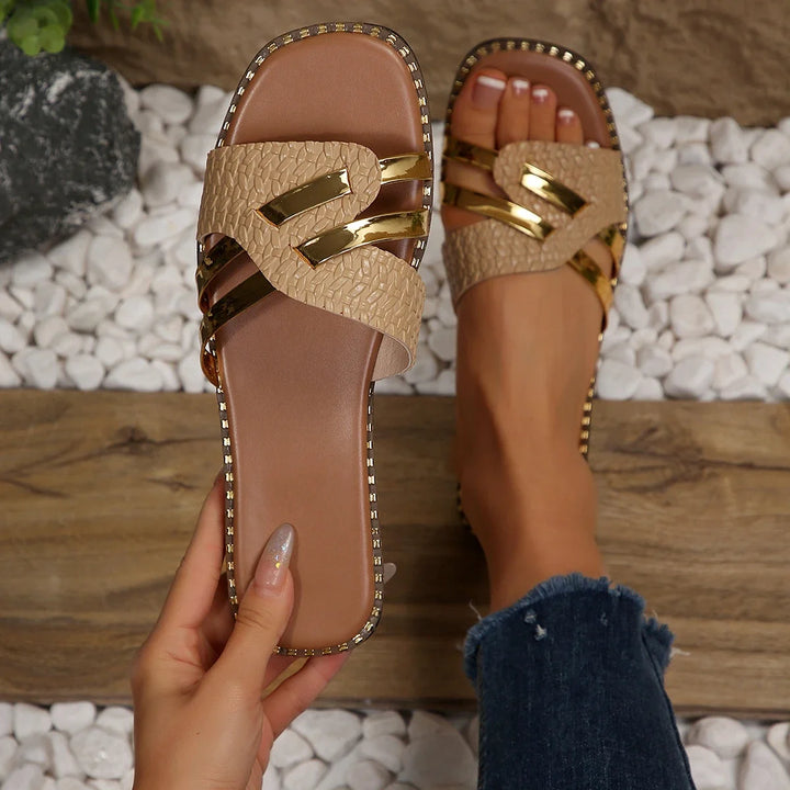 Women's Goldline Slide Sandals Slip On Casual Shoes