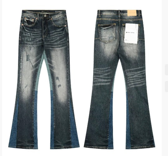 Jeans a zampa d'epoca Y2K – Blu medio