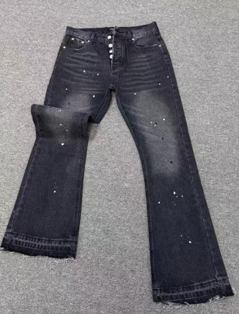 Jeans a zampa d'epoca Y2K – Blu medio