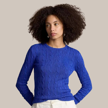 Women’s Cable-Knit Cotton Crewneck Sweater