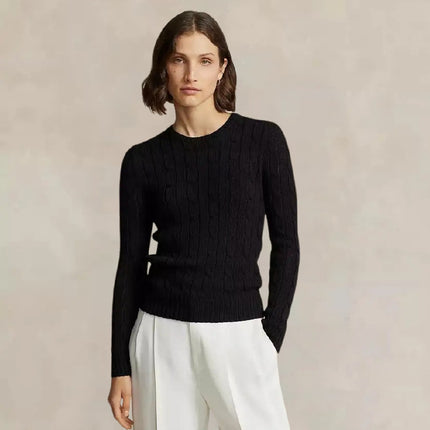 Women’s Cable-Knit Cotton Crewneck Sweater