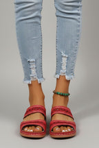 Jacklyn | Women’s Slide Sandals with Dual Straps and Decorative Cutouts
