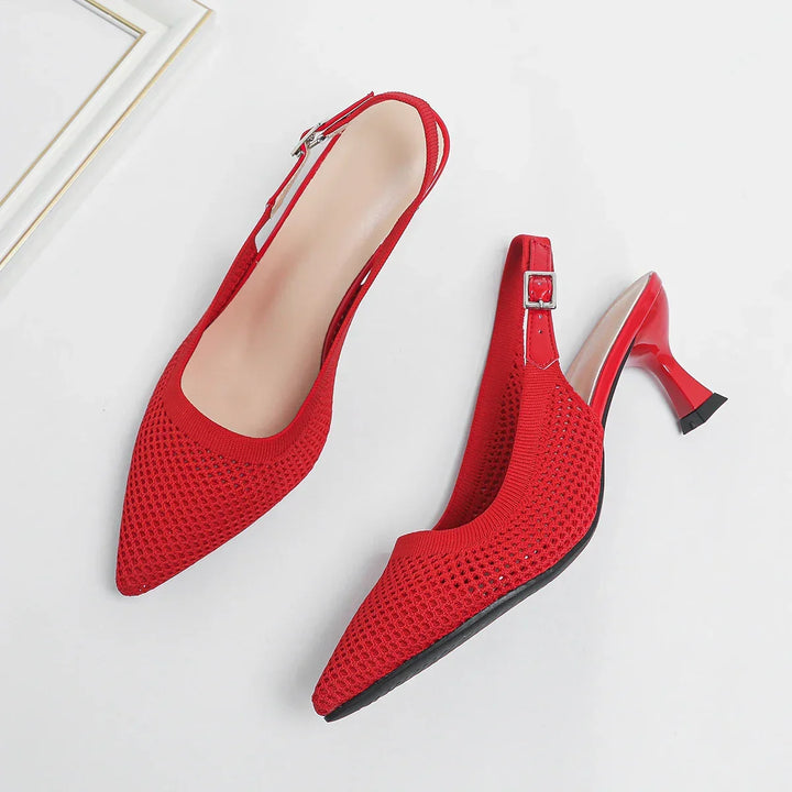 Women's Elegant Mid-Heel Shoes - Comfortable Dress Pumps for Work