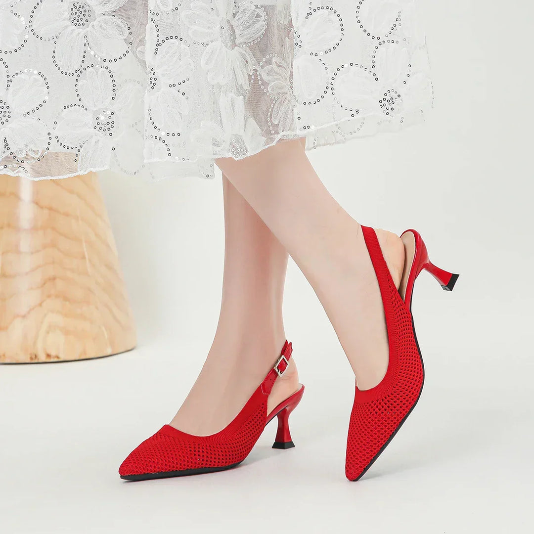 Women's Elegant Mid-Heel Shoes - Comfortable Dress Pumps for Work