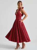 Women's Formal Dress Halter Neck Corset A-Line | Midi