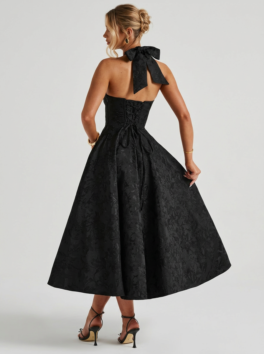 Women's Formal Dress Halter Neck Corset A-Line | Midi