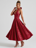 Women's Formal Dress Halter Neck Corset A-Line | Midi