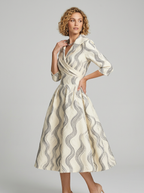Women's Formal Wrap V Neck A Line Midi Dress