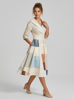 Women's Formal Wrap V Neck A Line Midi Dress