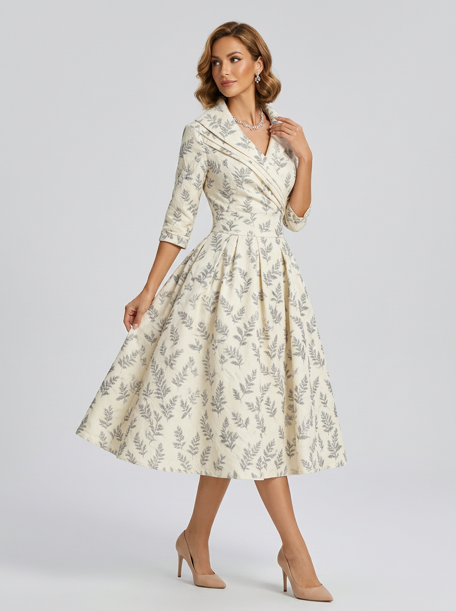 Women's Formal Wrap V Neck A Line Midi Dress