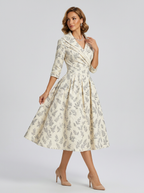 Women's Formal Wrap V Neck A Line Midi Dress