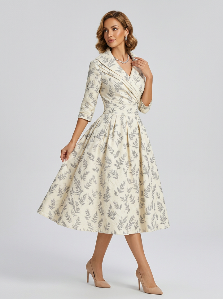 Women's Formal Wrap V Neck A Line Midi Dress