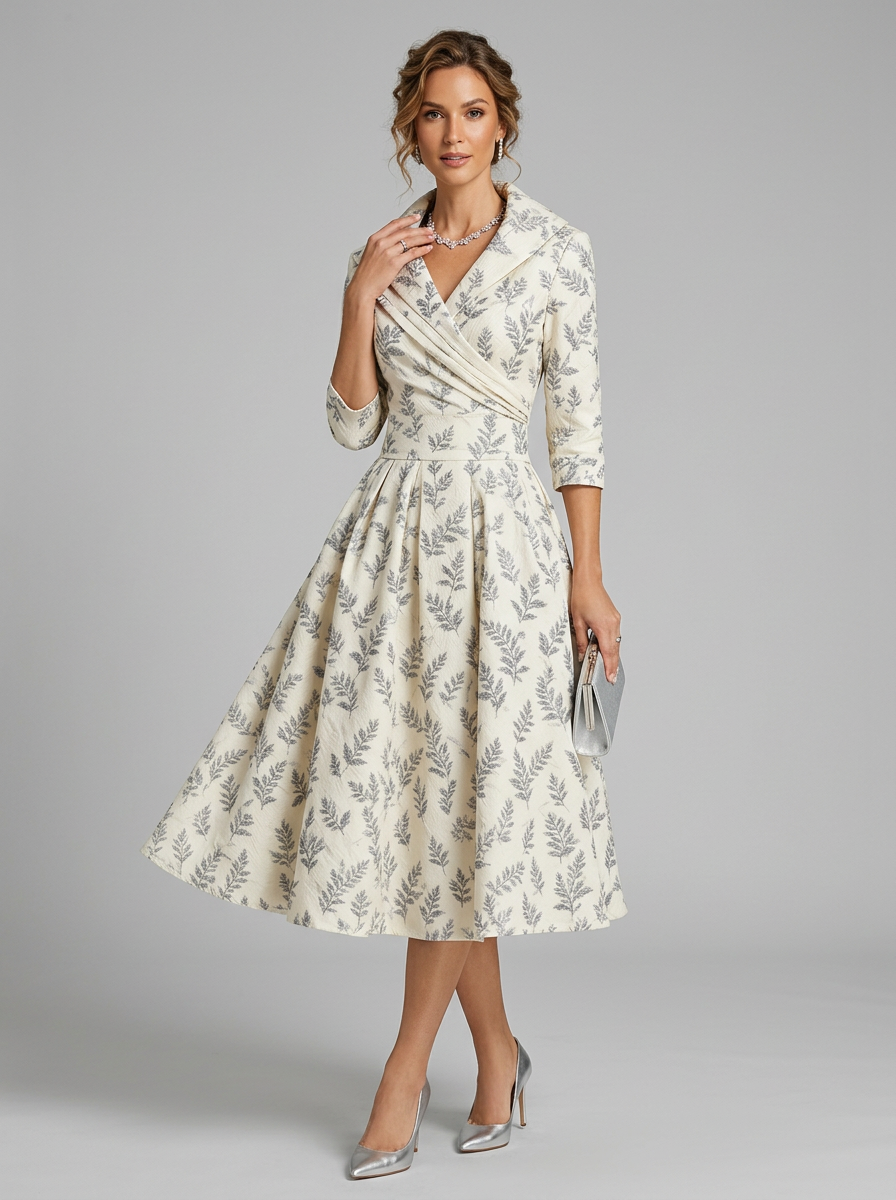 Women's Formal Wrap V Neck A Line Midi Dress