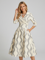 Women's Formal Wrap V Neck A Line Midi Dress