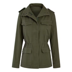 Women’s Utility Jacket with Flap Pockets and Elastic Waist-HighTouch