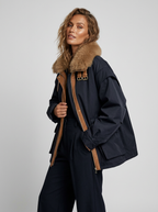 Womens Utility Oversized Winter Jacket With Detachable Fluffy