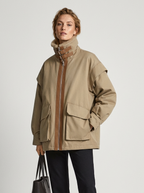 Womens Utility Oversized Winter Jacket With Detachable Fluffy