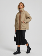 Womens Utility Oversized Winter Jacket With Detachable Fluffy