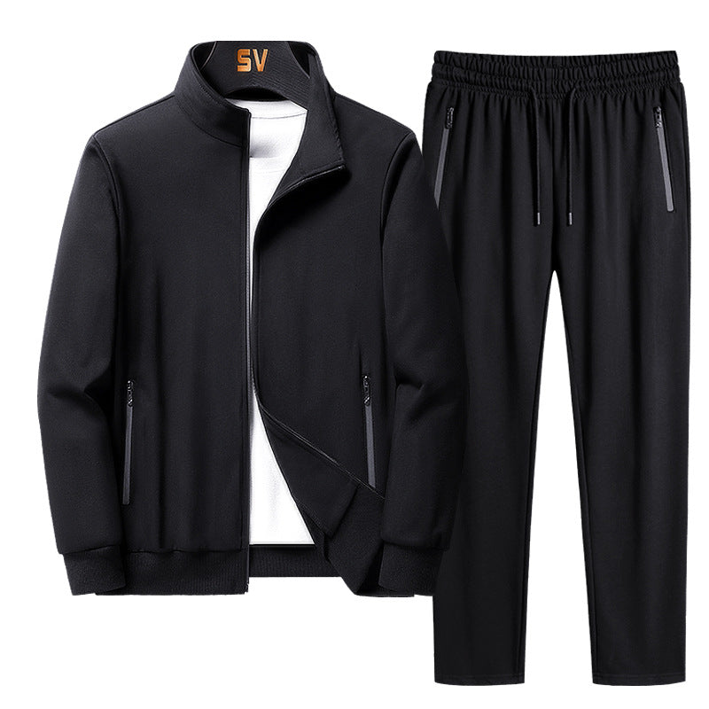 Men’s Casual Sports Tracksuit Set – Long Sleeve Coat & Trousers-HighTouch