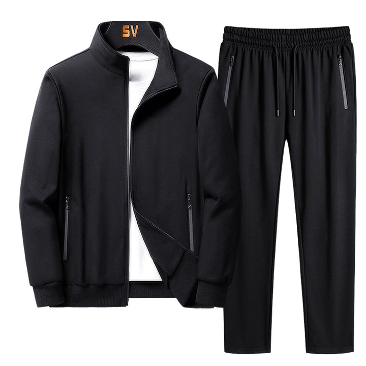 Men’s Casual Sports Tracksuit Set – Long Sleeve Coat & Trousers-HighTouch