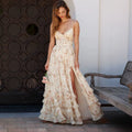 European And American Sexy Printed Floral Long Dress-HighTouch