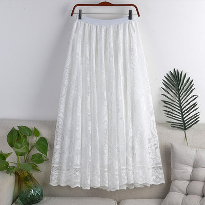 Women's Embroidered Lace Umbrella Long Skirt-HighTouch