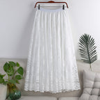 Women's Embroidered Lace Umbrella Long Skirt-HighTouch