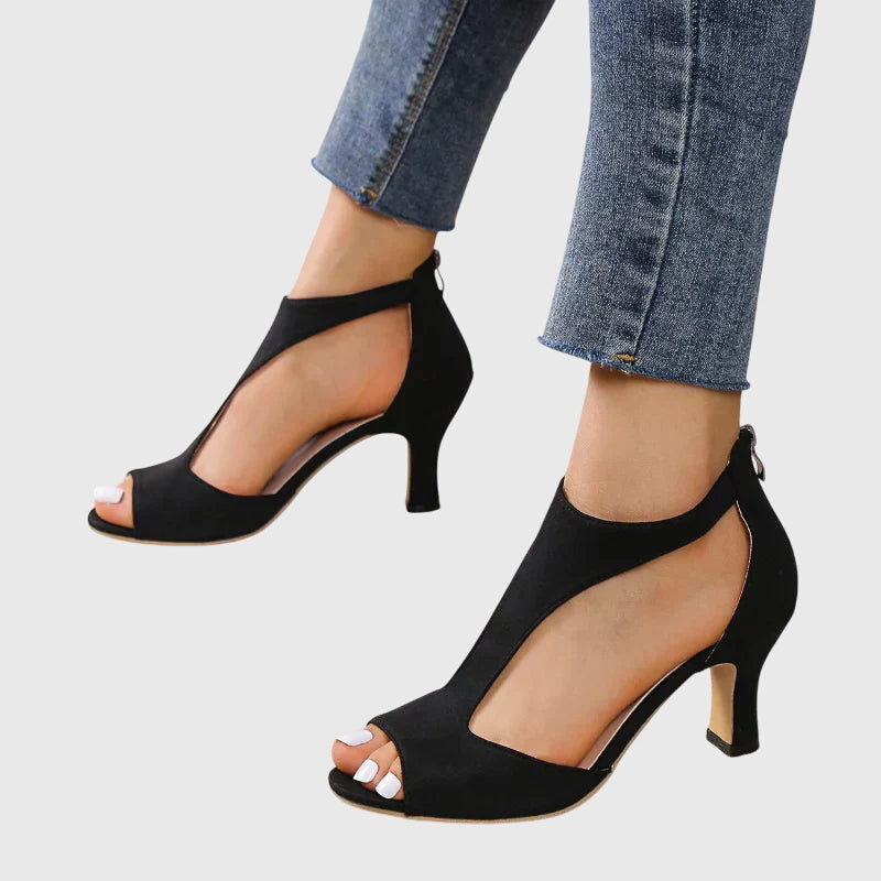 Delfina Leather Orthopedic Heels Lux