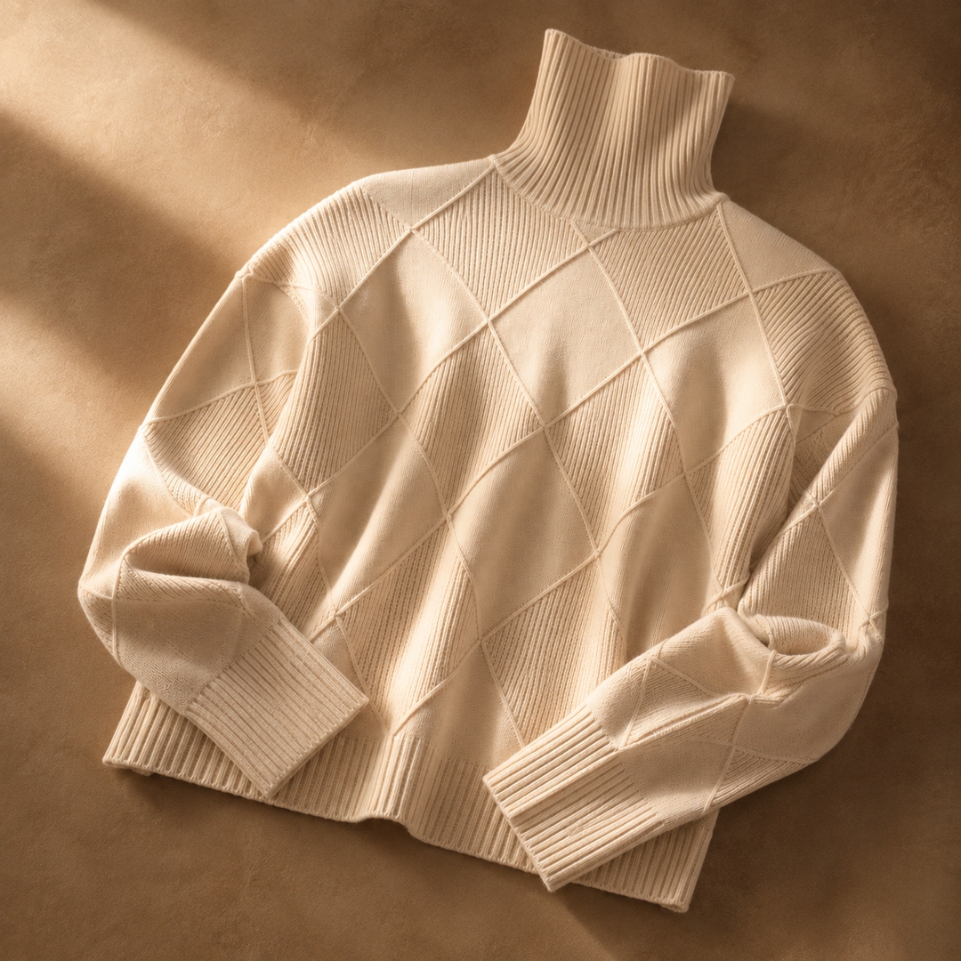 Women's Soft Knit Turtleneck Sweater Classic Pullover