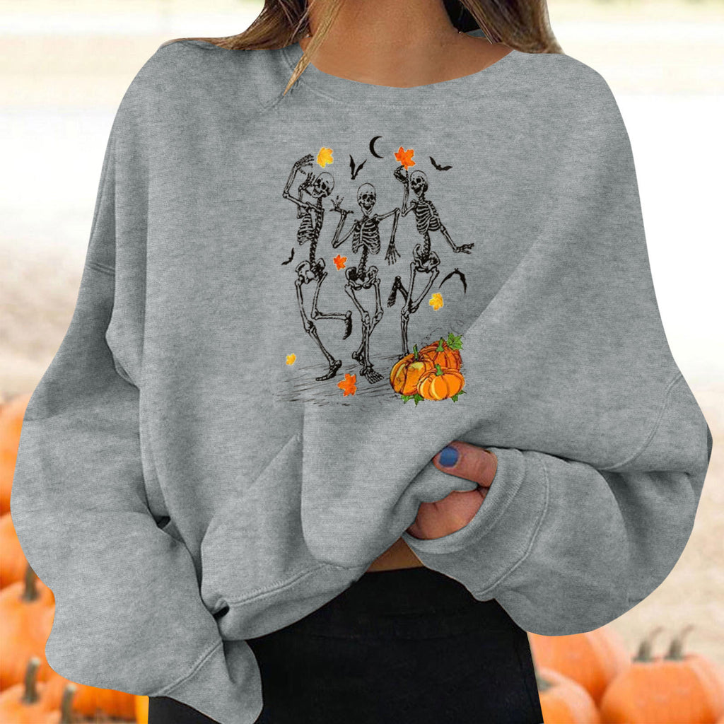 Women’s Halloween Graphic Crew Neck Sweatshirt-HighTouch