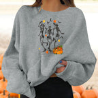 Women’s Halloween Graphic Crew Neck Sweatshirt-HighTouch