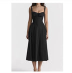 Seaside Vacation Sling Back Cross Tied Slim Fit Overknee Dress-HighTouch