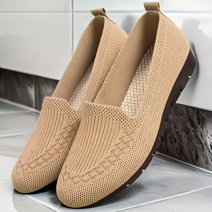 Women's Knitted Loafers Slip On Walking Shoes