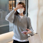 Casual Wool Blend Knit Sweater – Soft Crew Neck Pullover-HighTouch