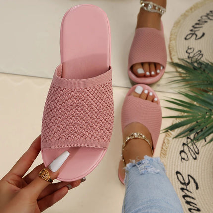 Women’s Platform Slip-On Wedge Sandals – All-Season PU Outdoor Shoes