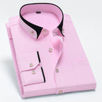 Men’s Stretch Long Sleeve Shirt Casual Non-Iron Slim Fit Dress Shirt-HighTouch
