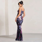 Women's Sling Off-neck Fashion Printing Dress-HighTouch
