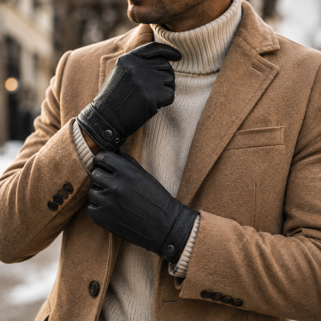 Ashford Leather Gloves - Men's Italian Leather Winter Gloves