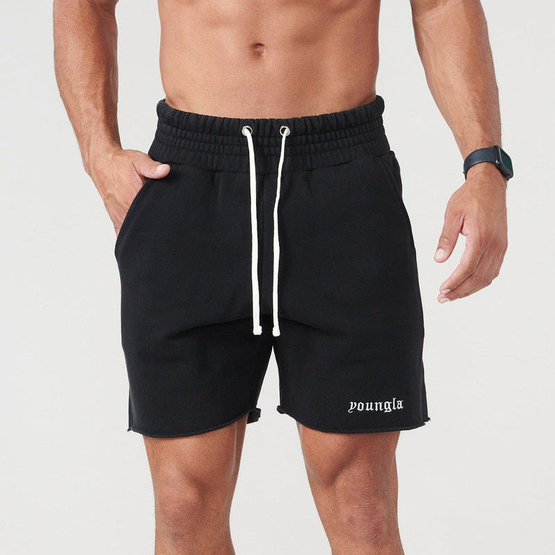 Men’s Loose-Fit Cotton Athletic Shorts – Casual Running Middle Pants