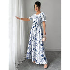 Summer Fashion Short-Sleeve Printed Dress-HighTouch
