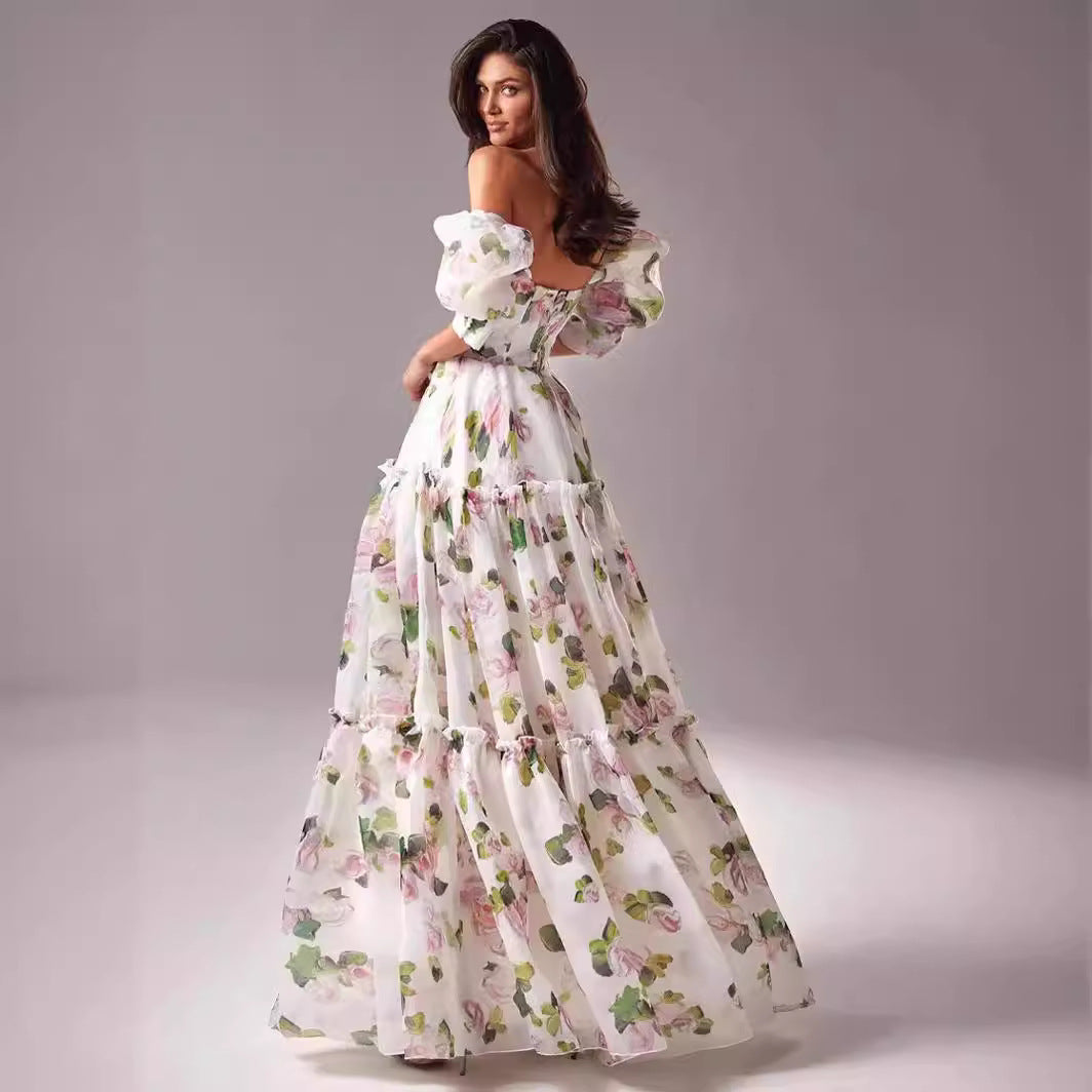 Women's Fashion Temperament Night Dew Shoulder Dress-HighTouch