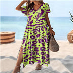 Women's Fresh & Sweet Floral A-Line Midi Skirt-HighTouch